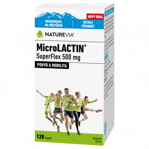 NatureVia MicroLACTIN SuperFlex - Микролактин для суставов 500 мг, 120 капсул